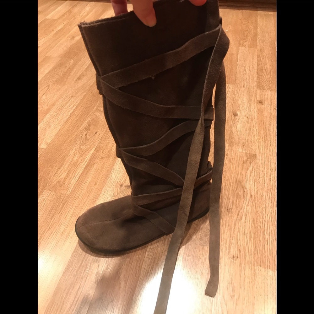 Soft leather moccasin boots